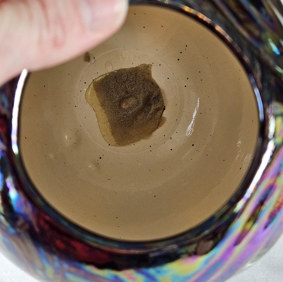 Vintage Country Craft Iridescent Black Ceramic Vase 1980s - Picture 5 of 9